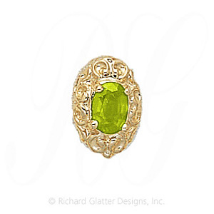 GS148 PD - 14 Karat Gold Peridot Slide 